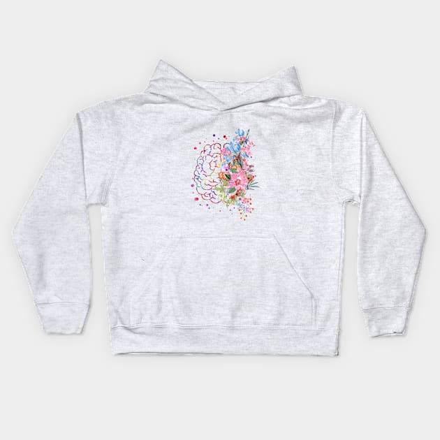 Brain anatomy Kids Hoodie by RosaliArt